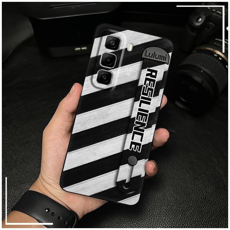 Dirt-resistant Back Cover Phone Case For infinix Hot50 Pro/X6881 Shockproof commerce Plain color masculine Anti-dust geometry Fashion Design simple Phone Holder Waterproof Durable