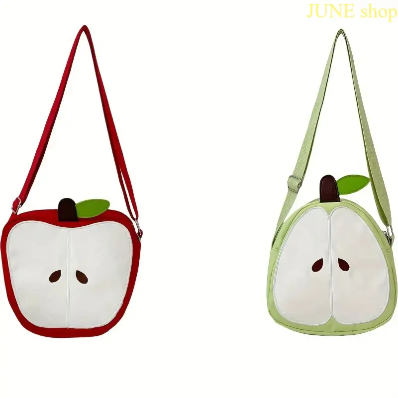 Apple Shaped Women’s Crossbody Sling Bag Designed In Kawaii Japanese Anime Style, Lightweight Mini Portable Phone Purse With Compact Storage Space For Daily Campus Life, City Shopping And Short Distance Travel Trips