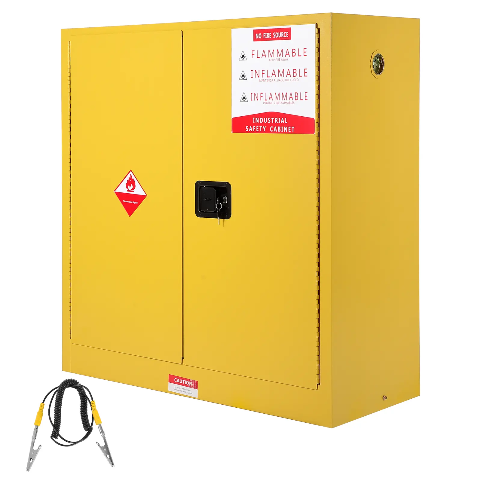 Flammable Storage Cabinet – Fireproof Galvanized Steel, Adjustable Shelf, Double-Wall Design, Manual/Auto-Closing Door, Lockable, OSHA Compliant, Chemical Storage for Industrial, Laboratory