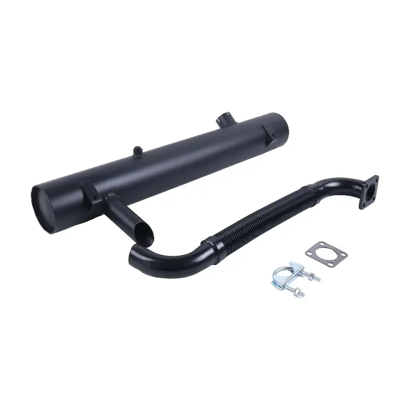 FridayParts Metal Pipe Muffler & Exhaust Pipe Assembly, Part Nos. 6514737-6569624, Compatible with Bobcat Skid Steer 643, 645, 743 & Wheel Loader 1600