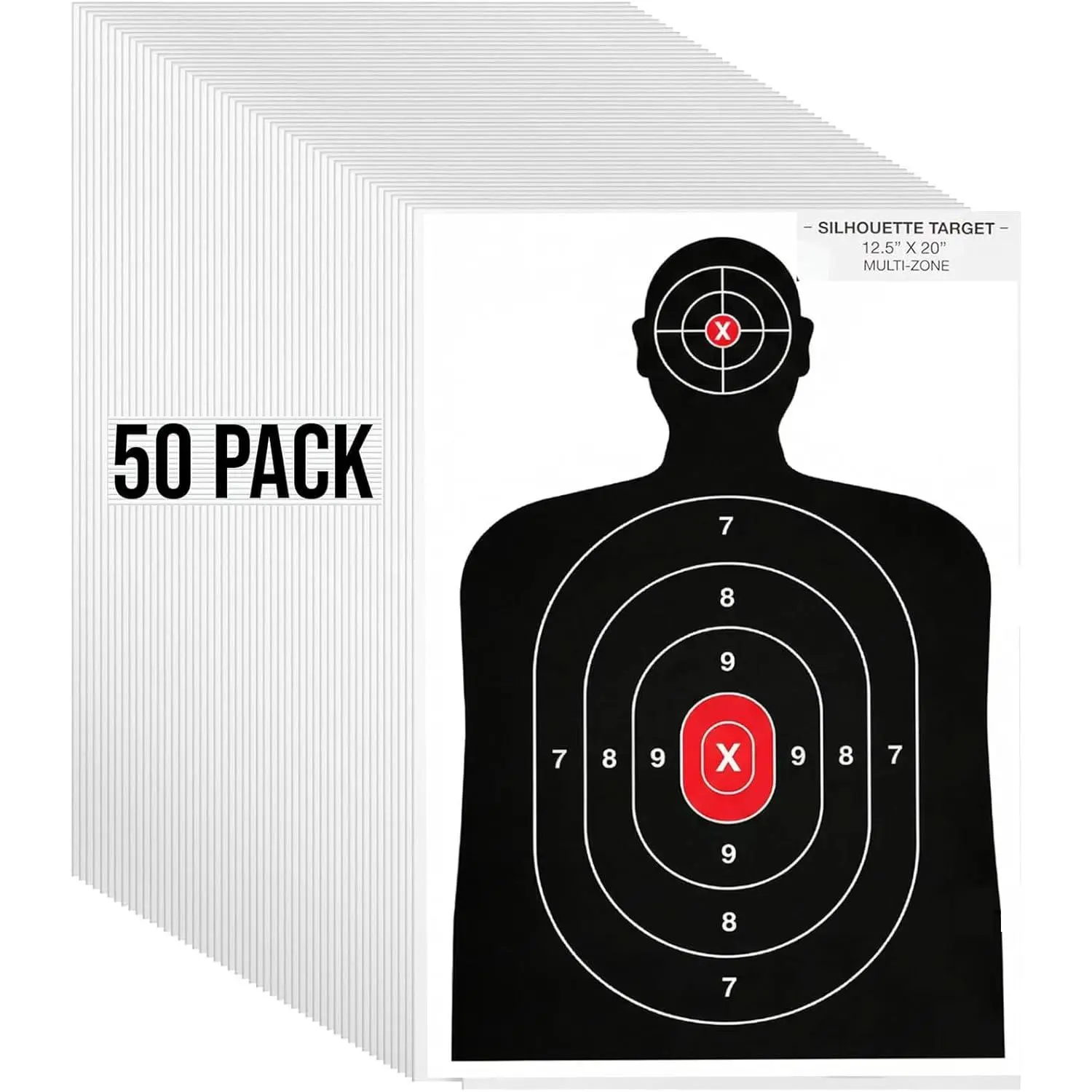 Silhouette Paper Shooting Target for The Range, Aiming Target Practice Paper for Indoor and Outdoor Shooting, Gun Accessories, for Handguns, Pistols, Rifles, Airguns, Pellet Gun, BB Guns -14X22 inches