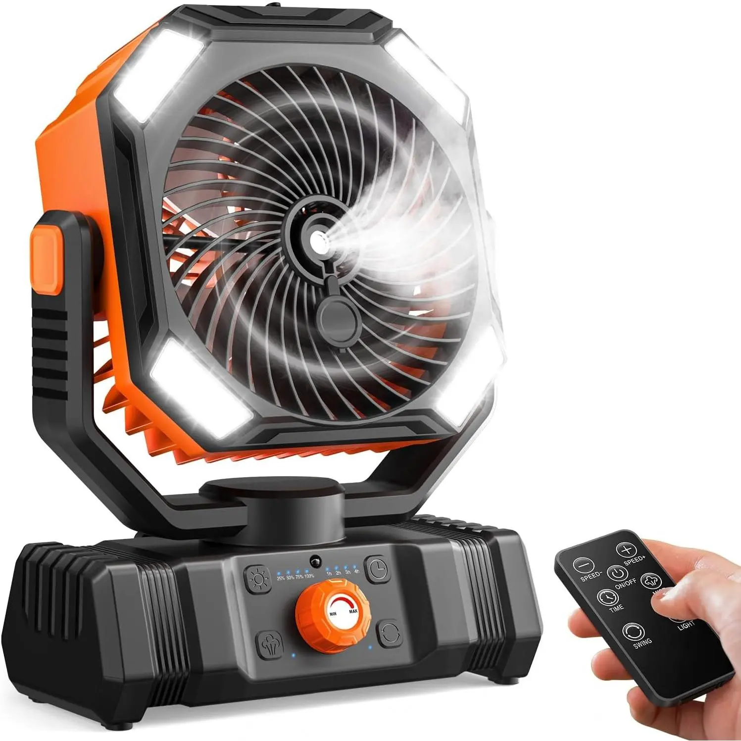 Portable Misting Fan, Cooling Mist Fans, 20000mAh USB Rechargeable   Fan with Mister, 250mL Water  & LED Lantern, for  Desk, Bedroom, Office, Outdoor & Indoor Use
