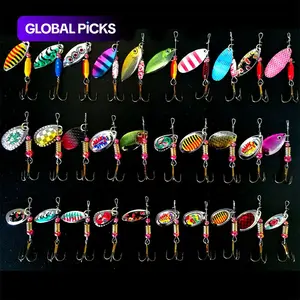 30 Pcs Rotating Topwater Spoon Fishing Lures Kit with Hooks, Artificial Fish-Shaped Baits, Outdoor Fishing Accessories Gear, Fishing Spoons #GLOBAL PICKS
