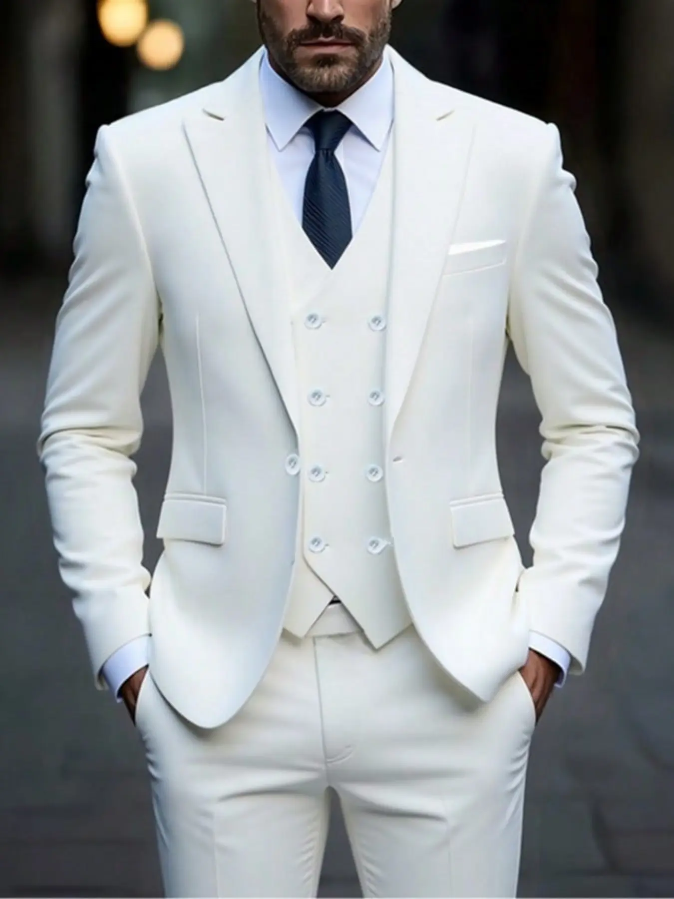 Men's High-Quality Business Suit, Plain Color Blazer, Slim-Fitting, Luxury Evening Dress, Men's Suit Jacket, Suit Pants, Casual Occasion, Blazer Set