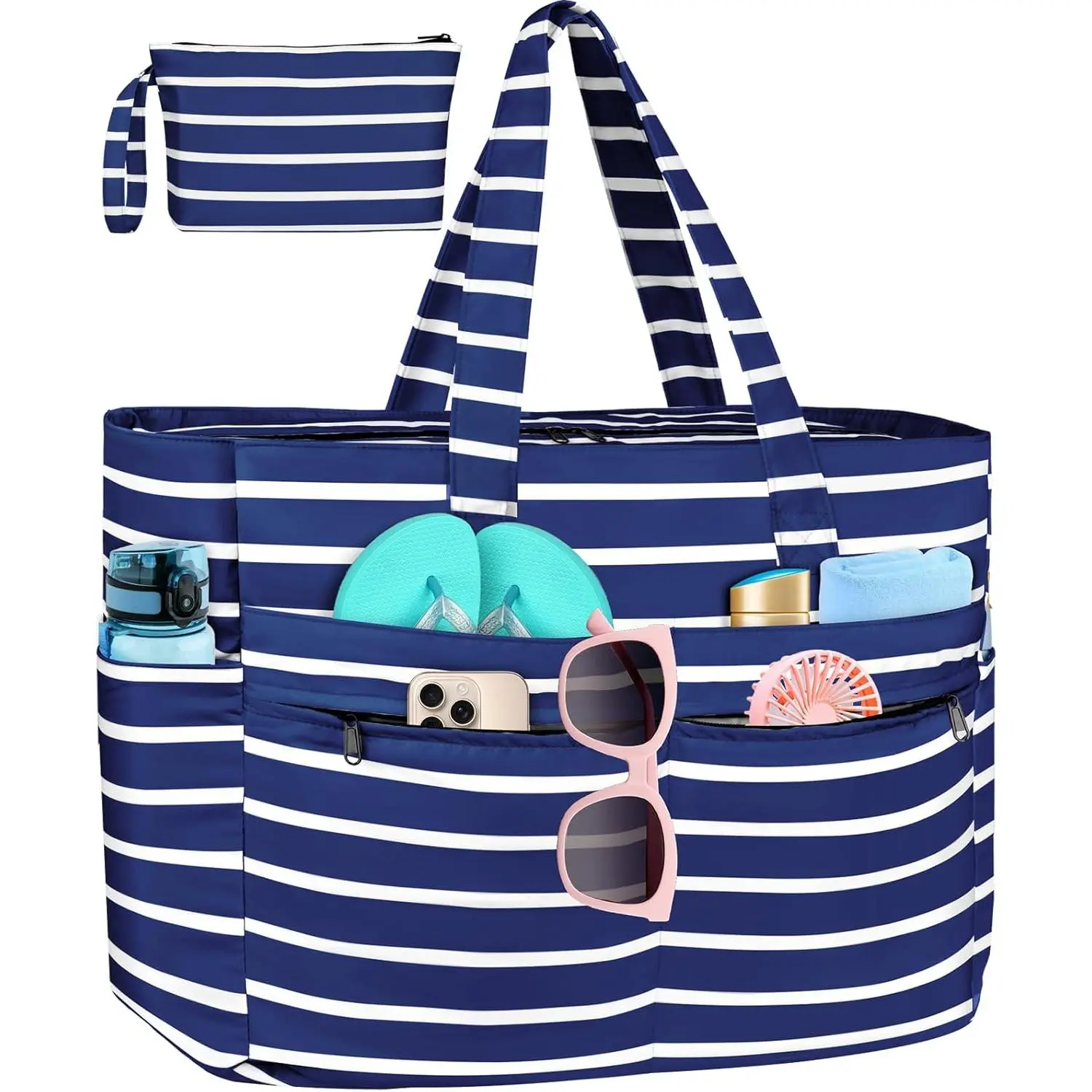 Extra Large Beach Bag Waterproof Beach Totes Bags for Women Men,Pool Bag with Zipper Wet Pocket