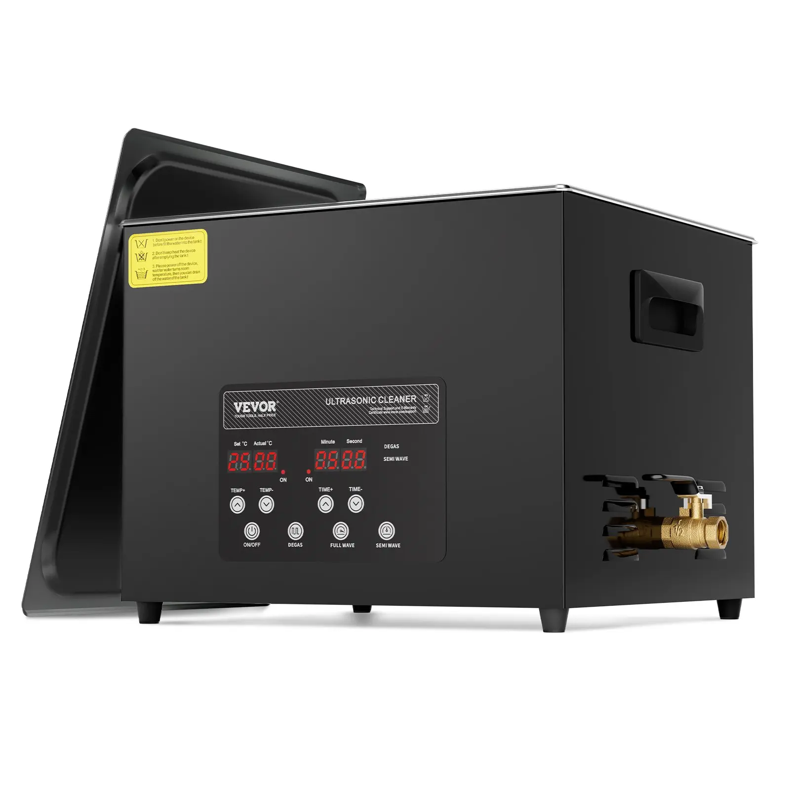 VEVOR 15L Digital Ultrasonic Cleaner with Digital Panel, 360W Industrial Ultrasound Machine for Industrial Users, 40kHz, Heater, Timer, Gentle Mode, Upgraded Degassing for Retainer, Jewelry, Tools