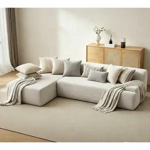 Garvee Ultimate Sink-in Comfort 108" Modular Cloud Sectional Sofa with Chaise| Fluffy Boneless Design, No Assembly Required| Upholstered l-Shaped Couch for Living Room & Bedroom, Beige