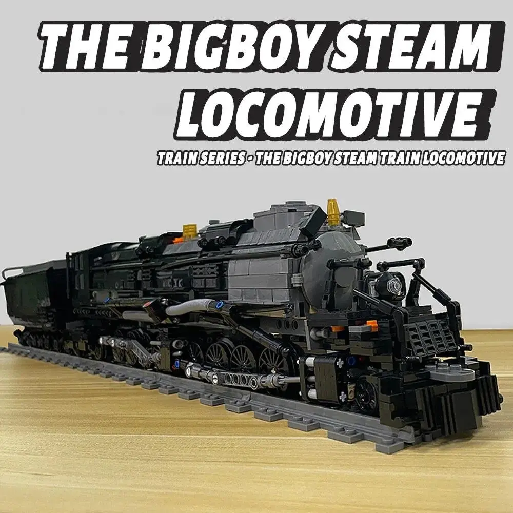 Vintage Heavy Steam Locomotive Bigboy Train Model Building Blocks Kit, Classic Railway Train Assembly Set, Collectible Desktop Decor Toy Gift, Ideal for Enthusiasts