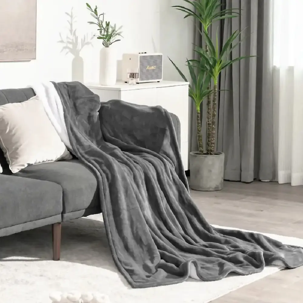 130x160 Electric Blanket Heated Throw Blanket, Ultra Soft Plush Fleece Warm Blanket with Adjustable Temperature Settings, Fast Heating Electric Throw for Bed, Sofa, Couch, Office, Cozy Winter Blanket Gift for Adults