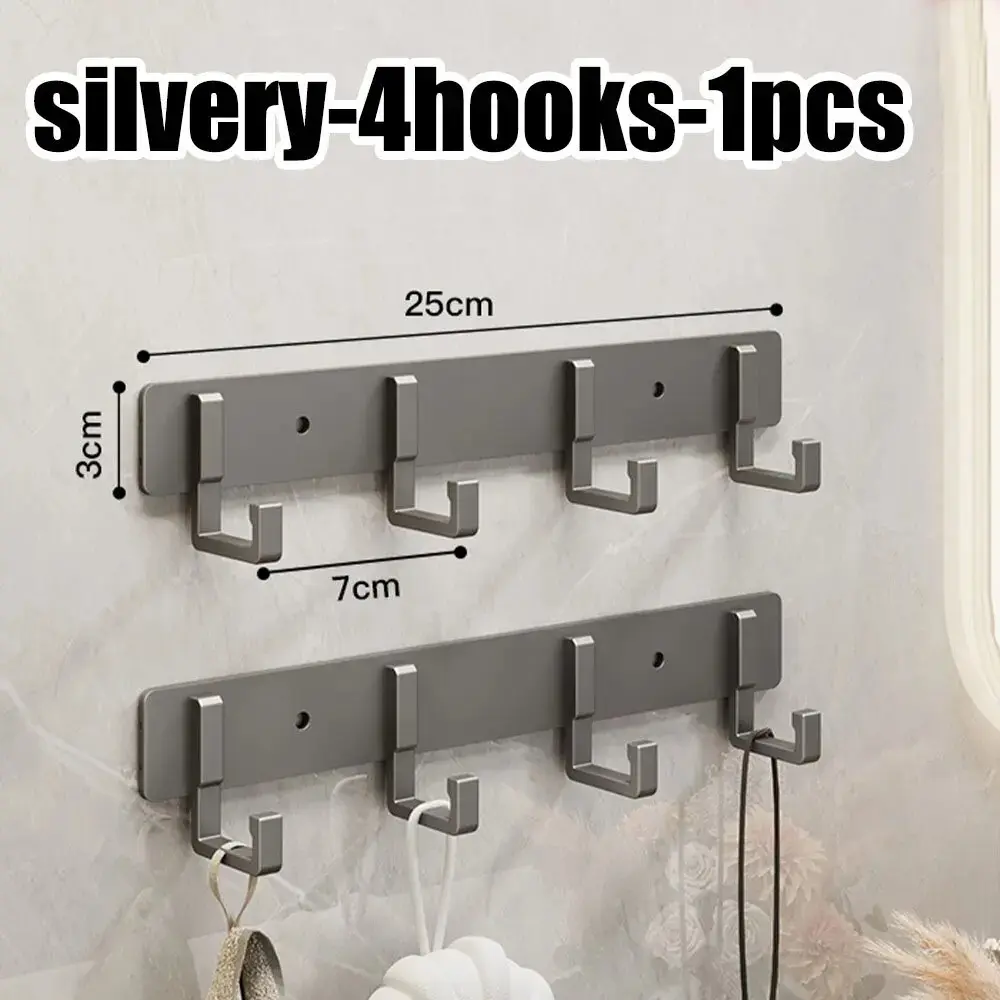Stainless Steel Punch-Free No-Drill Indoor Wall-Mounted Clothes Hanger, Heavy-Duty Strong Adhesive Wall Hook, Towel Organizer for Bathroom, Living Room Home Essentials