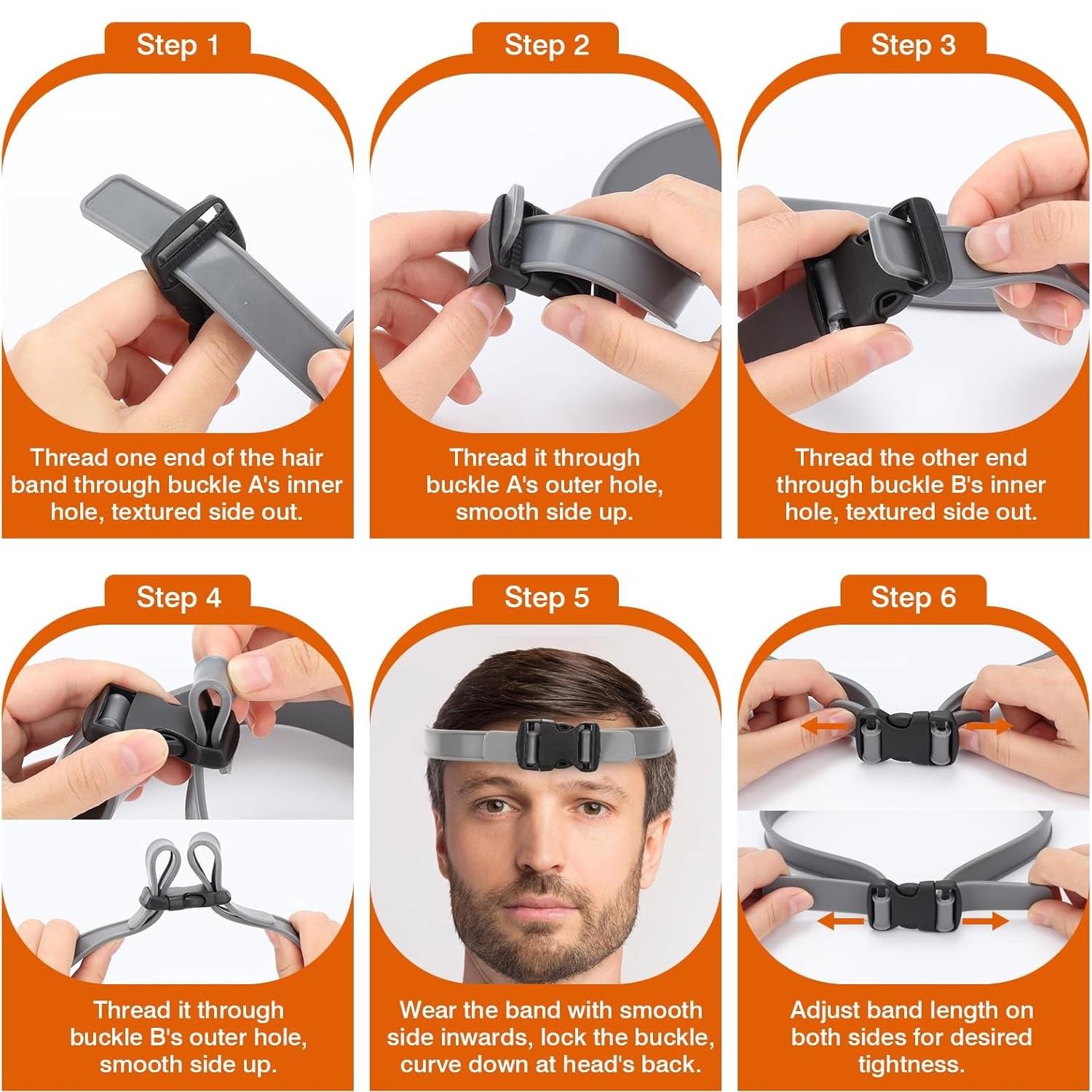 Hair Styling Tool Set, 4 Counts/set Hair Trimming Guide Comb & Adjustable Silicone Hair Band, Professional Hair Styling Tool for Salon & Barber Shop, Heatless, Hair Cutting Accessories