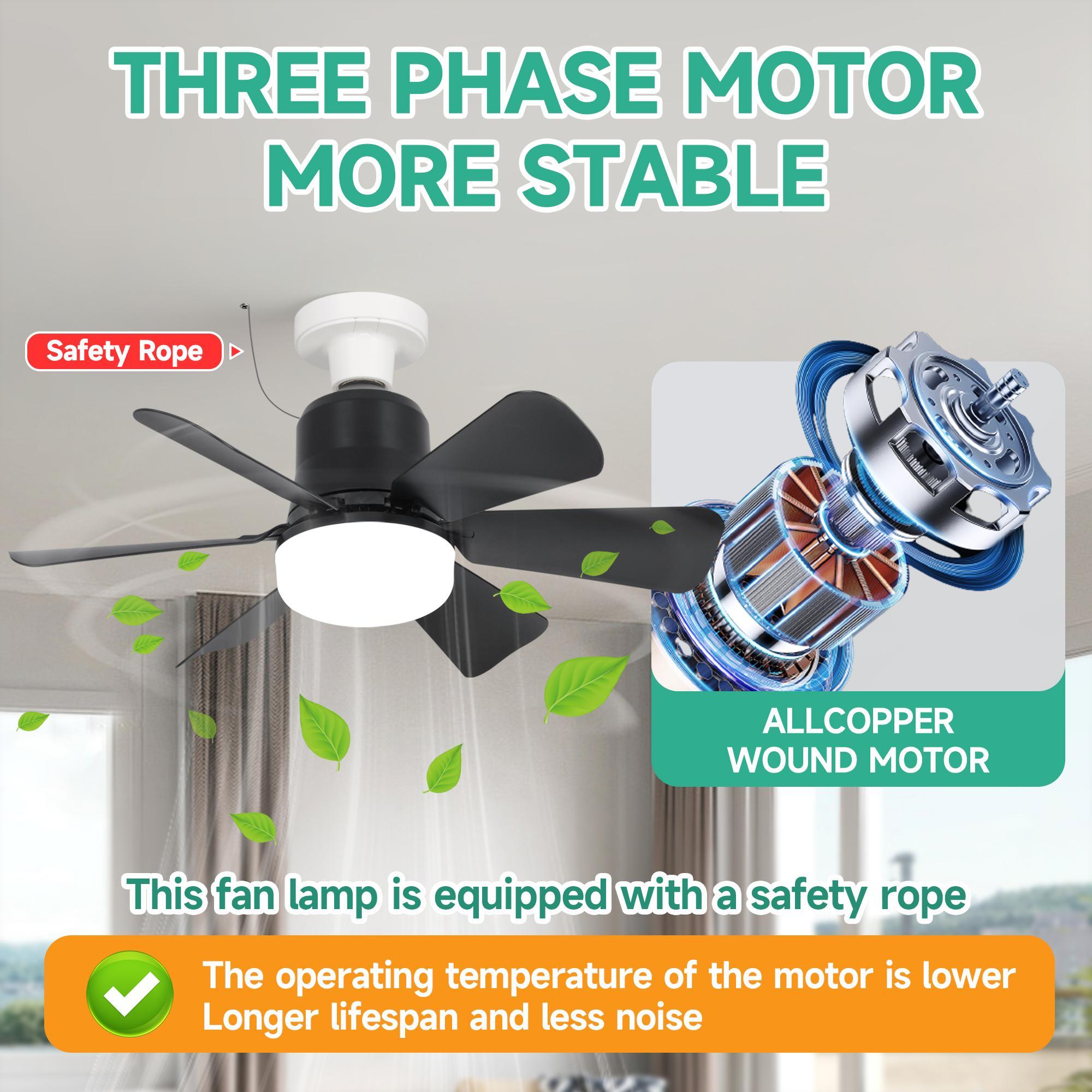 30w Ceiling Fan Light with Remote Control, Pure Copper Dc Motor, Quiet Operation, Reversible Direction, Adjustable Lighting, Suitable for Bedroom/garage, Home Decor Lighting