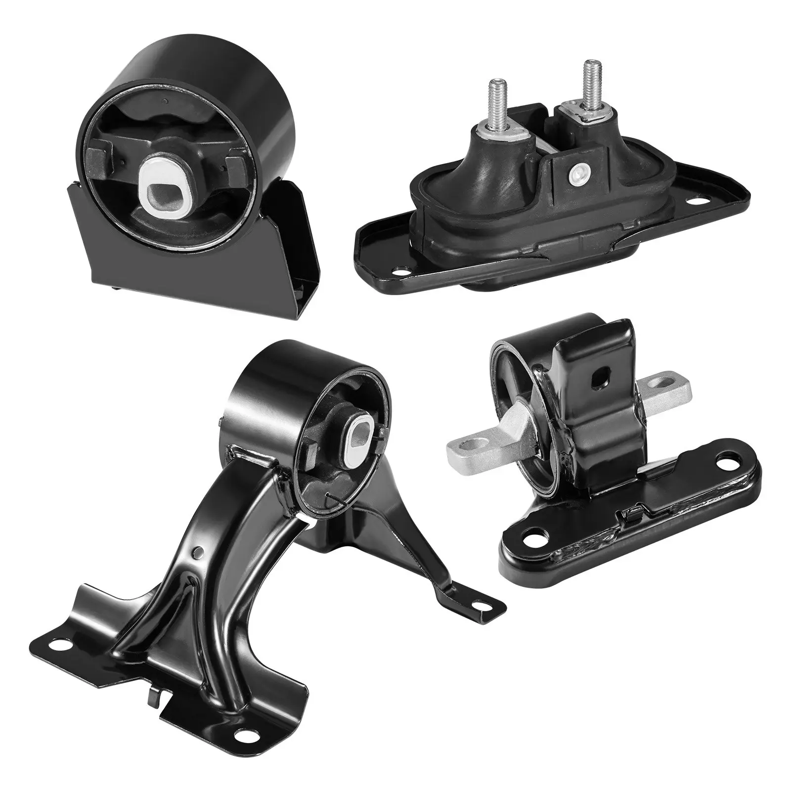 VEVOR 4-Piece Metal Rubber Engine & Transmission Mount Replacement Kit - Shock Absorption, Secure Support, Compatible with 2011-2019 Dodge Journey 3.6L FWD, Replaces OE# A5551,A5443,A5632,A5543