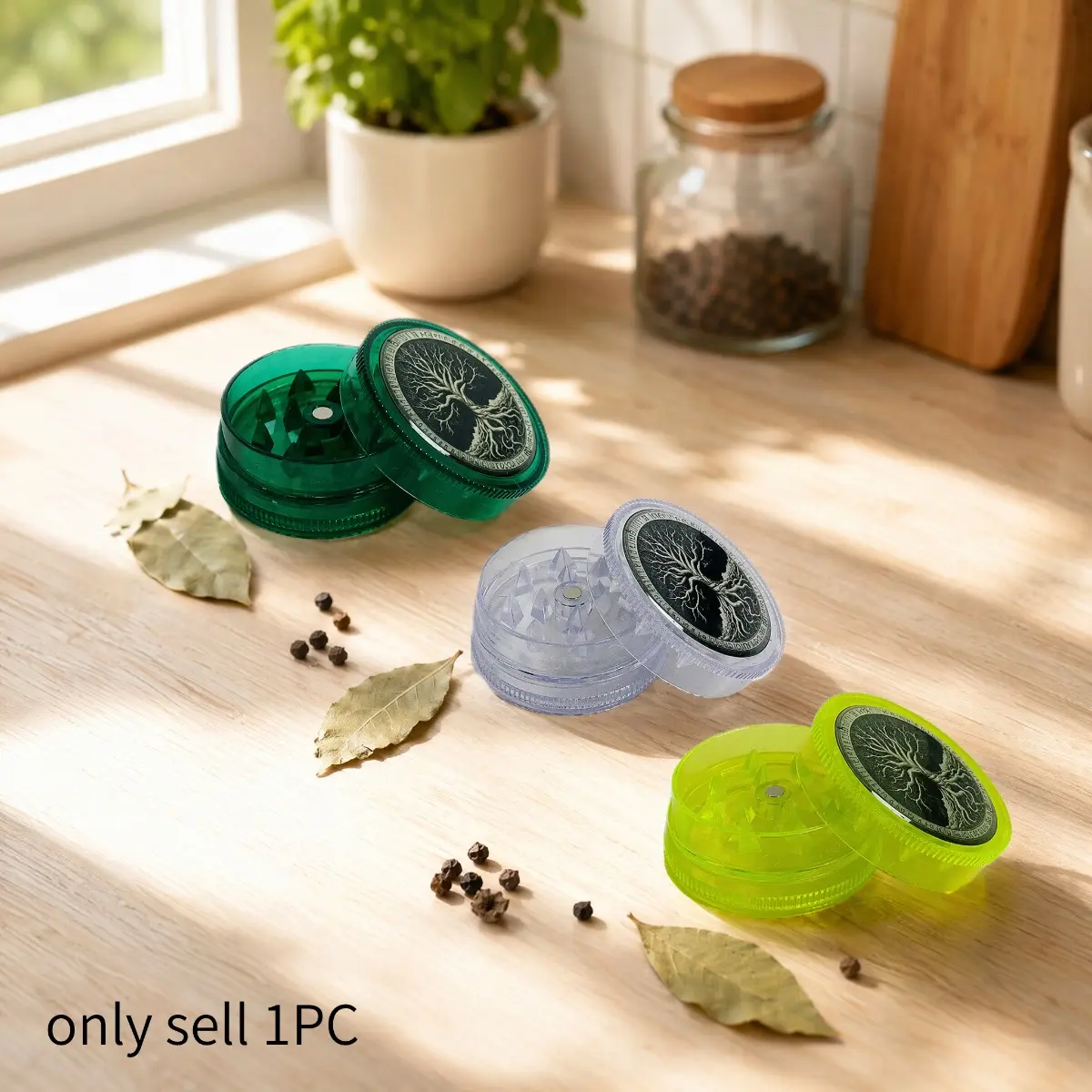 2 Inch 4.4cm Mini Manual Plastic Pepper Mill Peppercorn Dry Spice Grinder Dark Green Light Green Clear Transparent Option Compact Kitchen Seasoning Tool Home Cooking Meal Prep Kitchen Gadgets