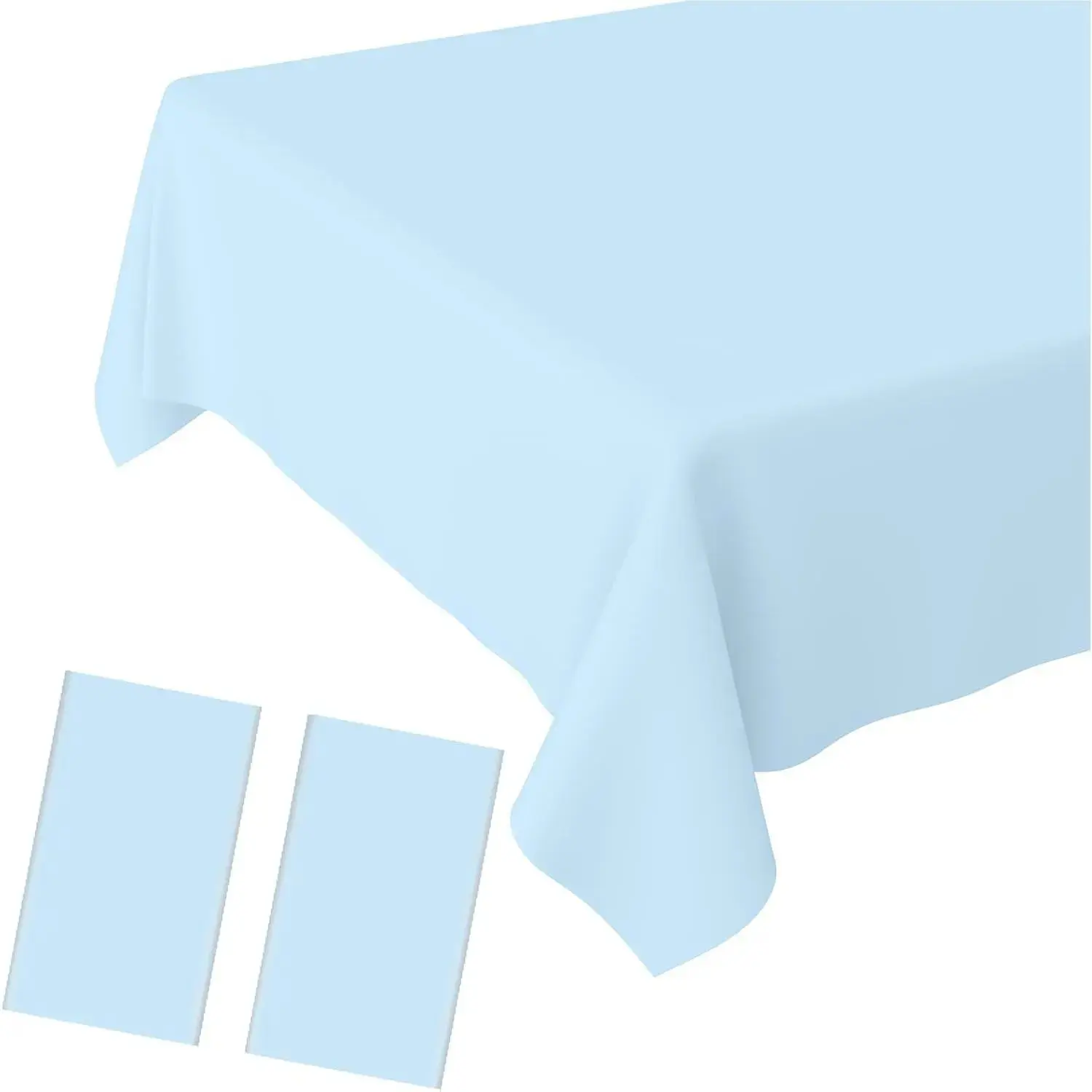 2 Pack Light Blue Tablecloth Disposable Baby Blue Table Covers 54" x 108" Blue Pastel Table Cloths for Parties Bridal Shower Engagement Wedding Birthday BBQ Picnic Indoors & Outdoors Party