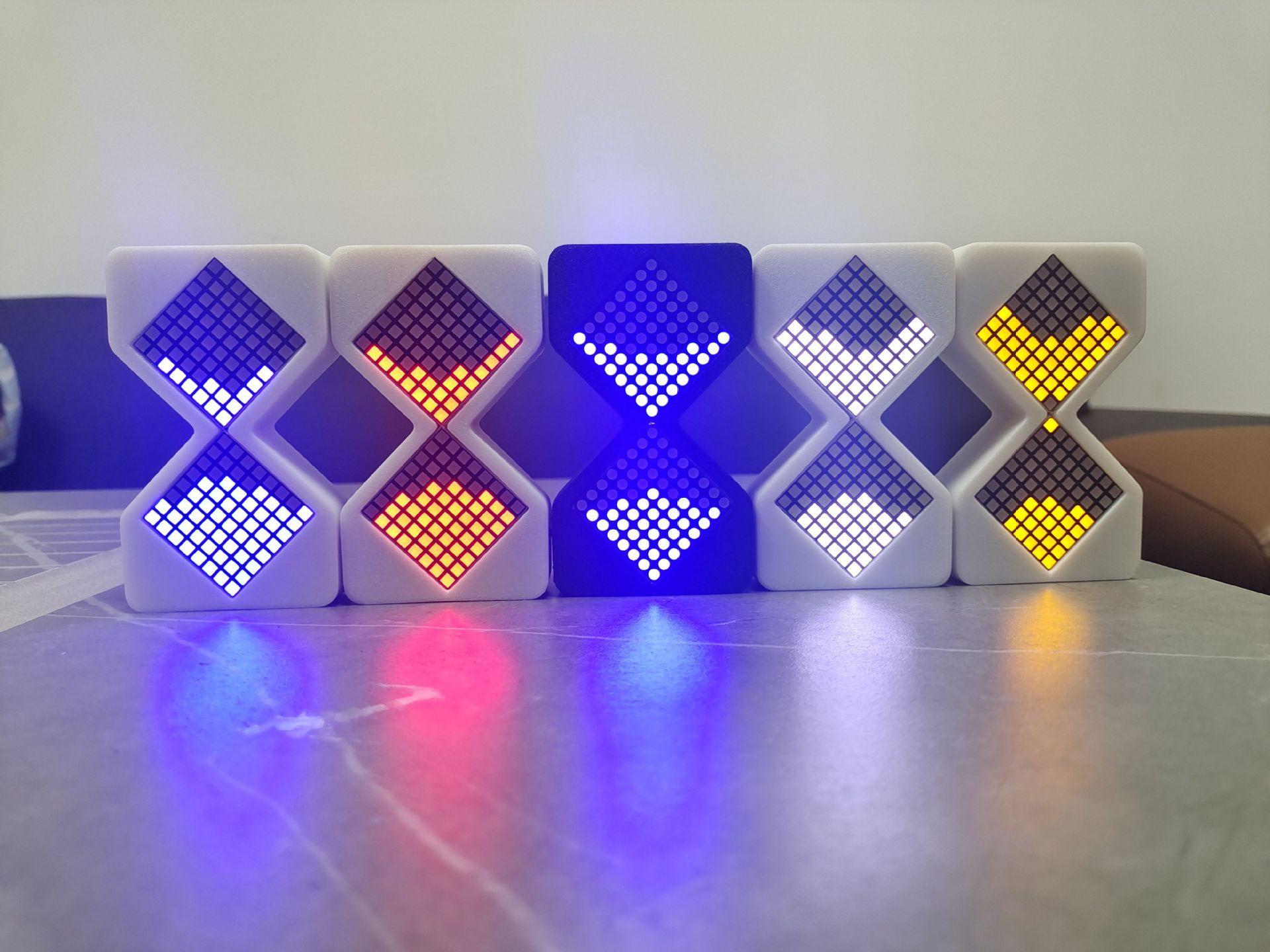 Electronic timer wireless, charging desk lamp with USB charging port,hourglass ornament,ambient LED night light(With blue light)