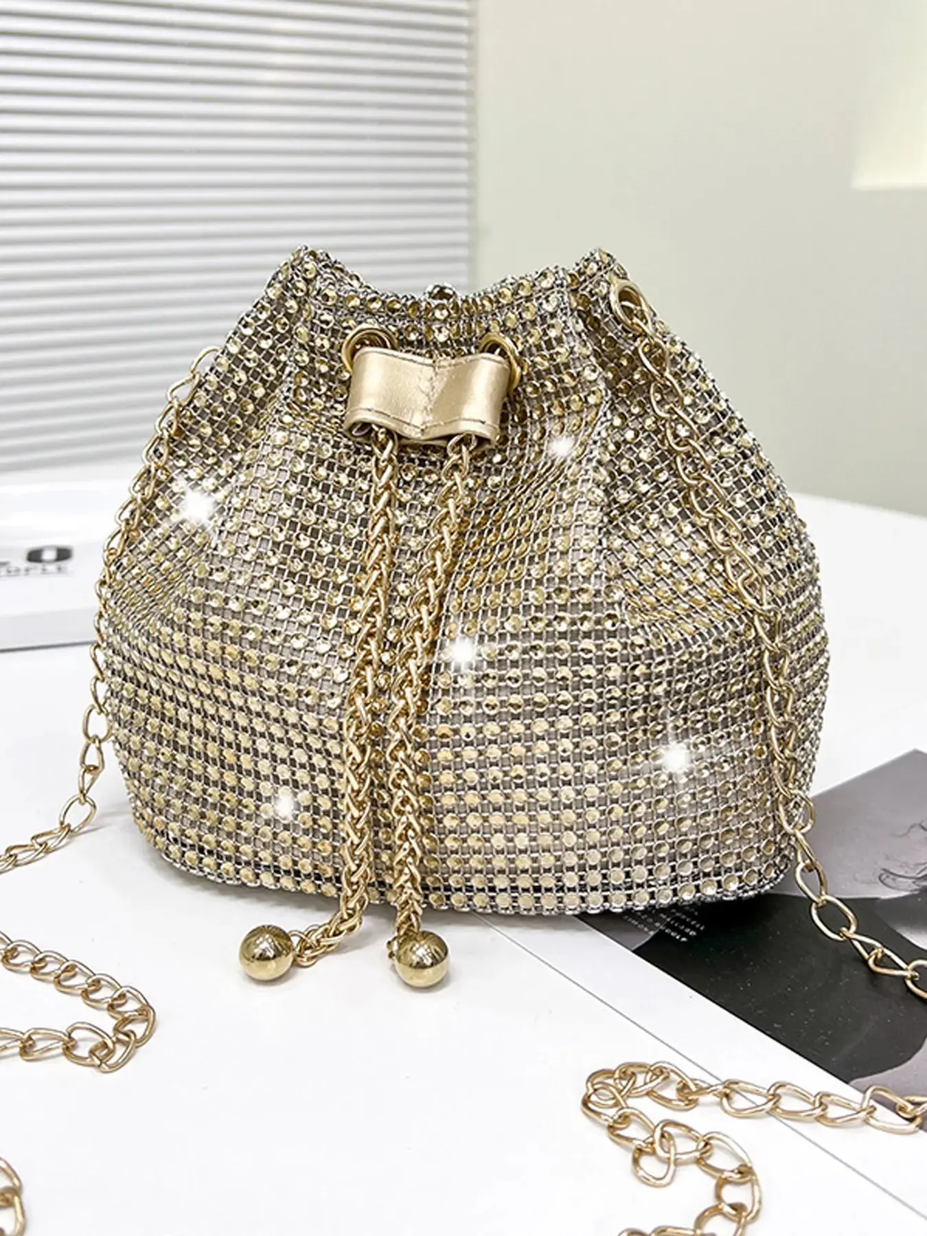 Sparkly Diamond Evening Bag Clutch Fashionable Purses for Women Rhinestone Purse Glitter Shoulderbag Elegant Bags Chic Crossbody Bag Crossbody Handbag Bling Crossbody Bag for Party Prom Cocktail Wedding