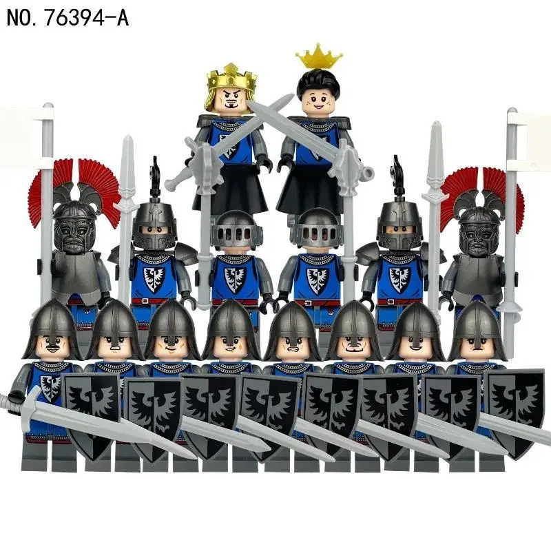 Cross-border hot sale four knightsandminifiguressmallparticle assembled weapons 76394 Roman century building block toy wholesale