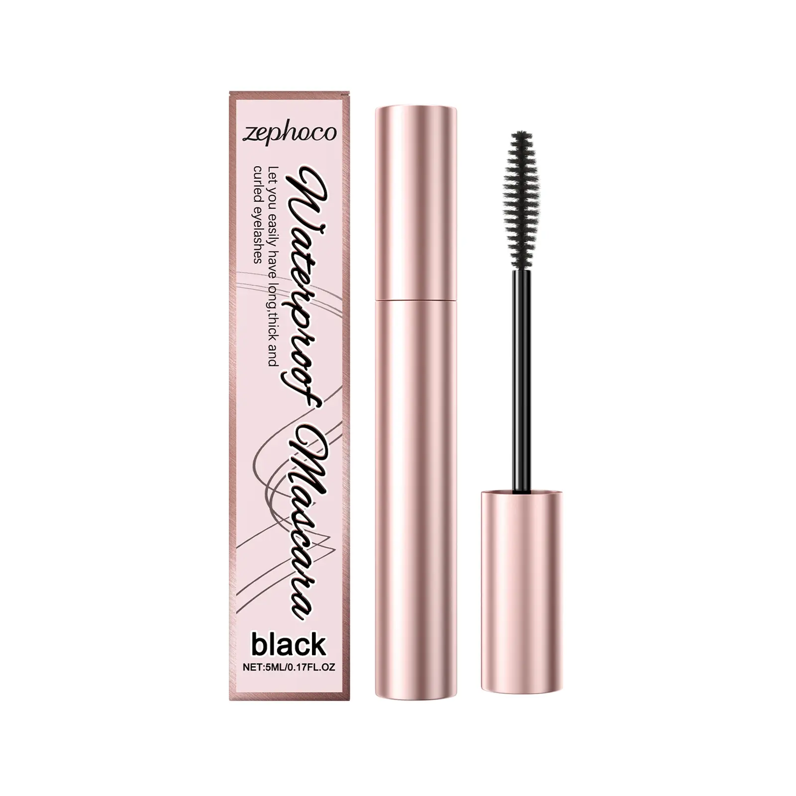 Waterproof Mascara, Lengthening Volumizing Curling Formula, Clump-Proof Sweatproof Smudge Resistant Long Lasting Eye Makeup, Ideal for Daily Commute Dating, Beginner Friendly Lash Cosmetic Black Elasticity