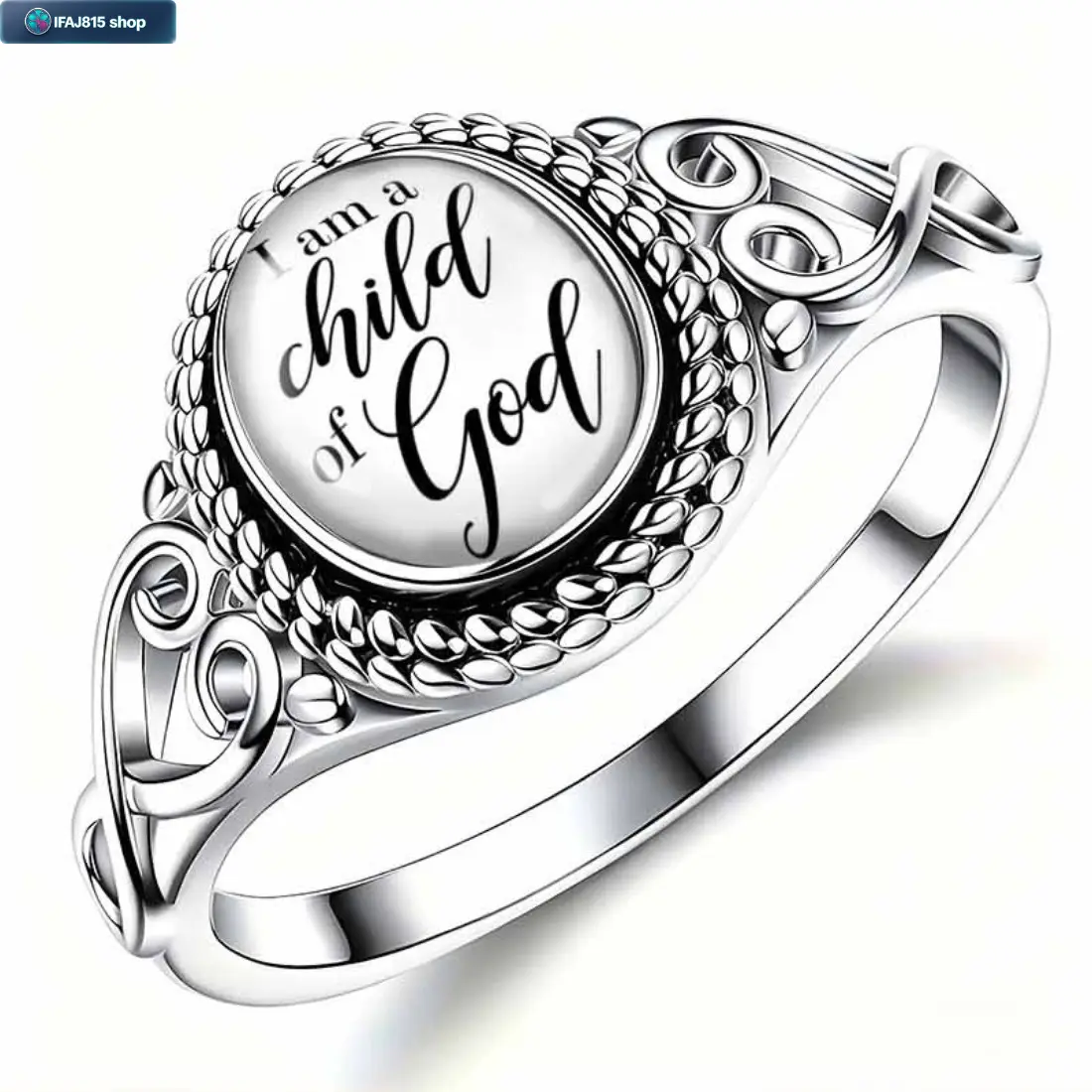 Women’s Vintage Faith Ring, Engraved Inspirational Quote Band Ring, Minimalist Christian Jewelry with Meaningful Text Design, Retro Aesthetic Finger Ring for Daily Wear, Gift for Her