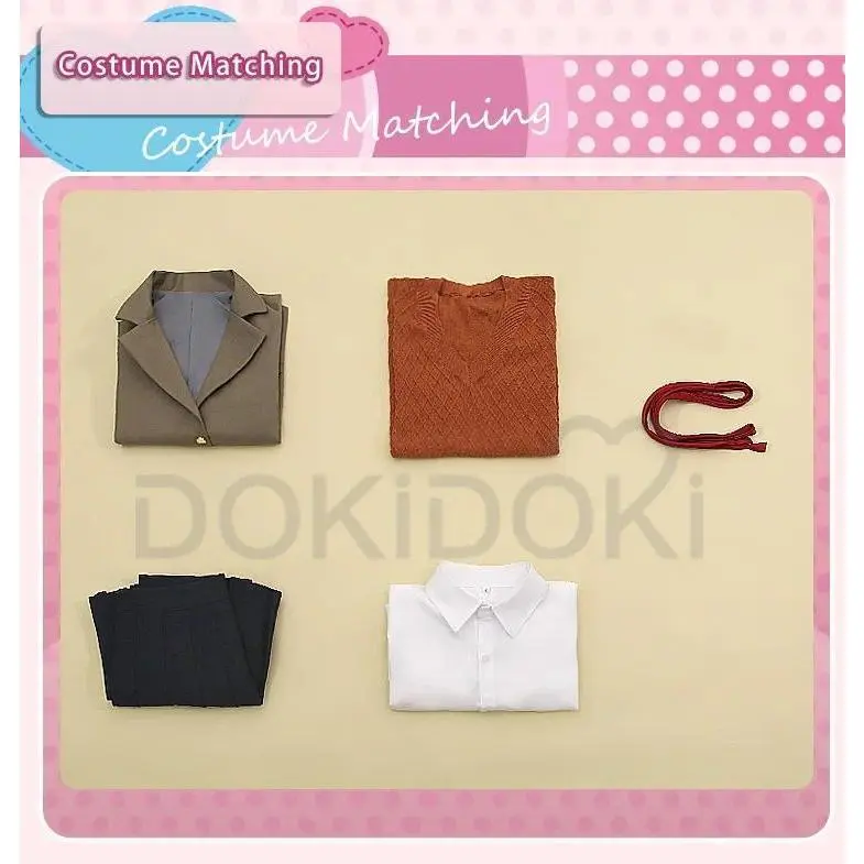 【Ready For Ship】Sayori Cosplay Costume Game Doki Doki Literature Club【S-4XL】DokiDoki-R Shoes Wig DDLC JK Halloween Plus Size