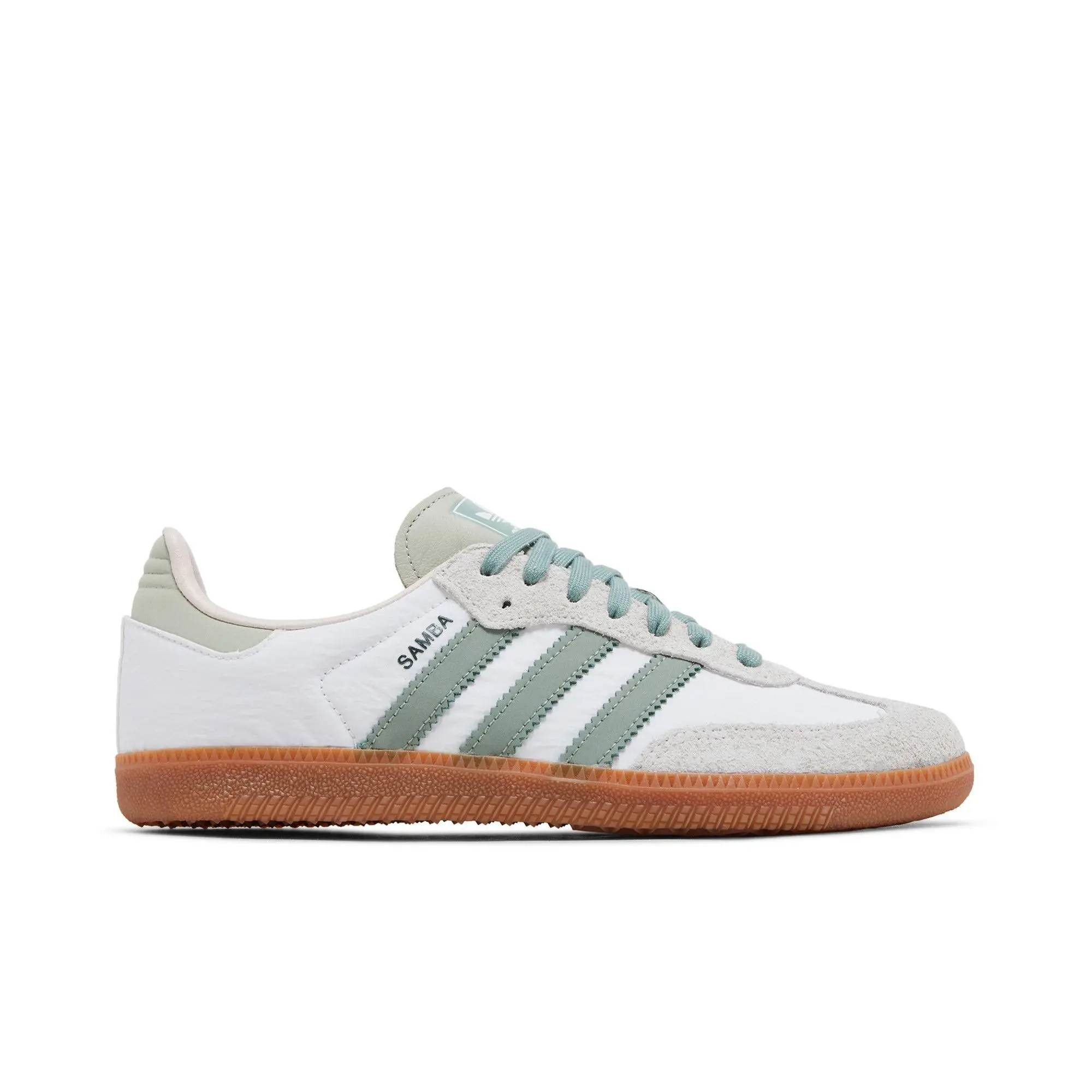 adidas Womens Samba OG 'White Silver Green' (women's sizes) Cloud White/Silver Green/Putty Mauve sneakers ID0492