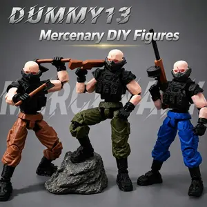 Dummy13 Multi-Jointed Action Figure, Full Joint Military Soldier Model, Poseable Tactical Dummy with Weapons, Custom Military Collectible Set