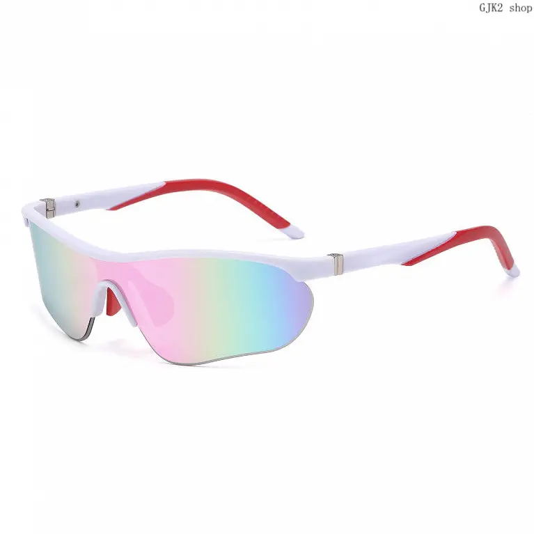 Half Rimless Shield Sports Sunglasses Color Mirror UV Protection Windproof Cycling Running Driving Glasses 7 Colors