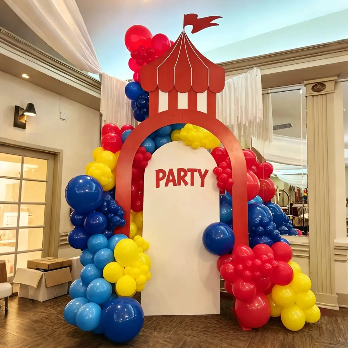 166 Piece Carnival Circus Balloon Garland Arch Set, Blue Mixed Balloons, Rainbow Multicolor Balloons, Birthday Party Decorations, Balloon Arches Decorations, Balloons For Balloon Arch