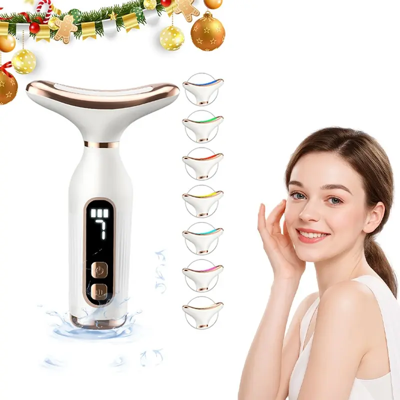 Summer New Explosive 7-Color Rechargeable Thermal Vibration Facial Massager, Facial Beauty Massagers, Neck Shaping Tool, Facial Neck Puller, Ideal Home Beauty Product Sharing