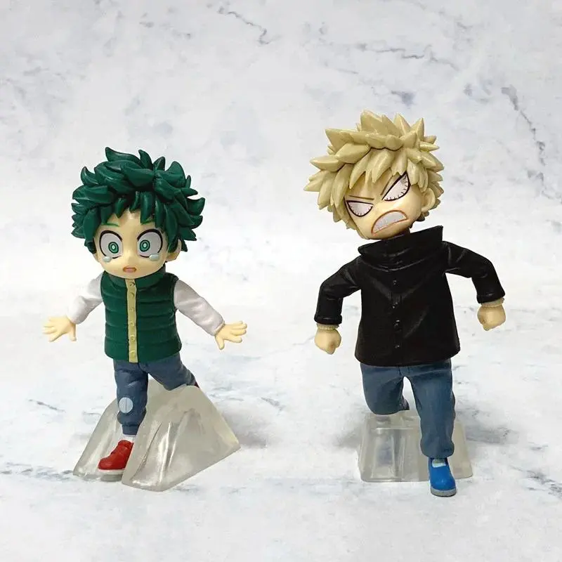 11-12cm My Hero Academia Anime Action Figures, Izuku Midoriya & Katsuki Bakugo Childhood PVC Series Figures, Collection Model Toys for Fans' Birthday Gifts, Anime Action Figure