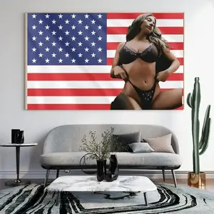 Sydney Sweeney USA Flag -  For Living Room Bed Room Home Decor Wall Decor  Heavy Duty Flag Tapestries-U75 Y2K Indie Room Decor Wall Tapestry