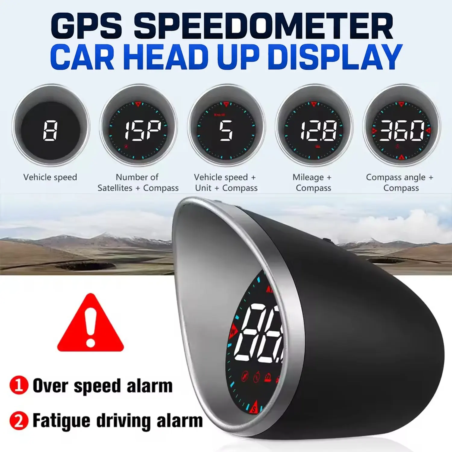 G5 Car Hud Display, GPS Speedometer, Universal Smart Car Hud, Multi-Function Digital Speedometer, HD Display, Over-Speed Alert, Fatigue Reminder