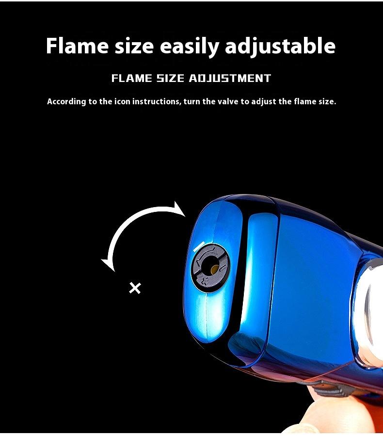 Cool Lighters, Creative Jet Dual Flame Windproof Lighters,Adjustable Flame Refillable Butane for Gifts Mens Lovers Kitchen (Butane Not Included)