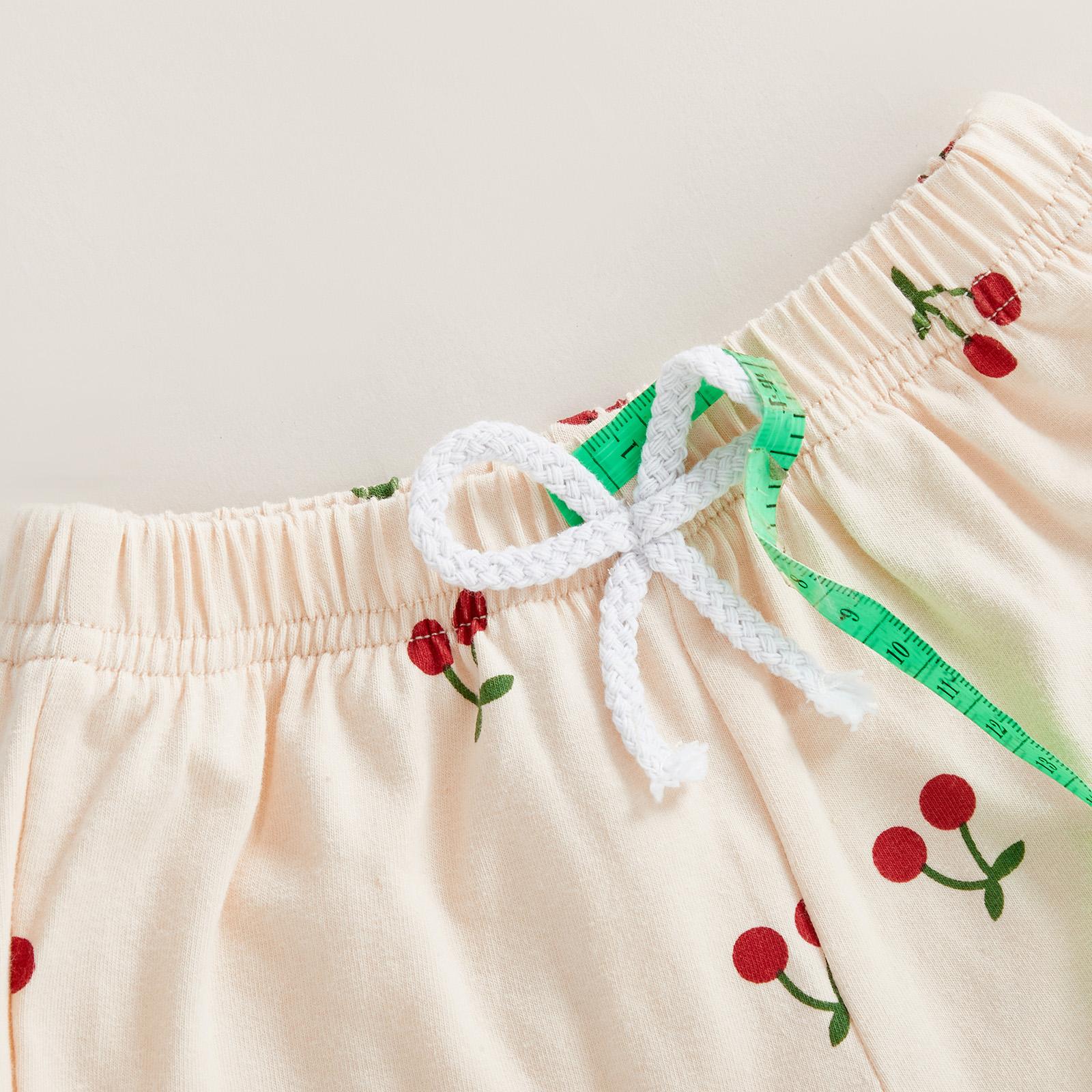 Toddler Baby Girl Summer Outfits Short Sleeve Cherry Print Tops + Shorts 2Pcs Clothes Set Little Girls Summer Clothes Toddler Baby Girl Summer Outfits Short Sleeve Cherry Print Tops + Shorts 2Pcs Clothes Set Little Girls Summer Clothes