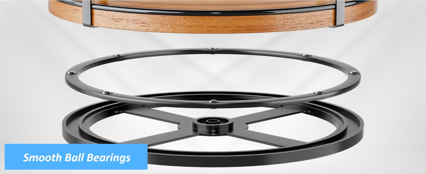 Lazy Susan Turntable Organizer Adjustable - 2 Tier Wood Rotating Spice Rack 12 Inch Lazy Susan for Kitchen Countertop Cabinet Pantry Cupboard Dining Table Bathroom Coffee Bar Home Storage