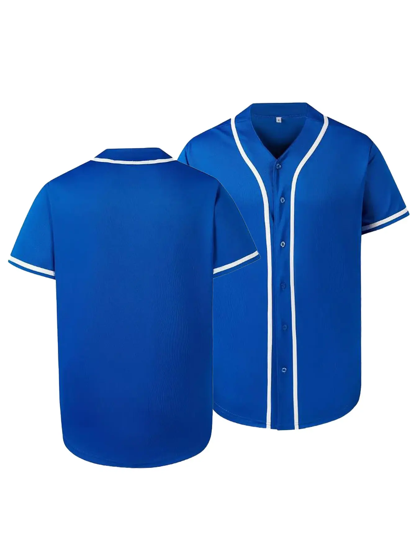 Blank Baseball Jersey Button Down Shirts,Men's Hip Hop Plain Short Sleeve Sports T Shirts S-3XL