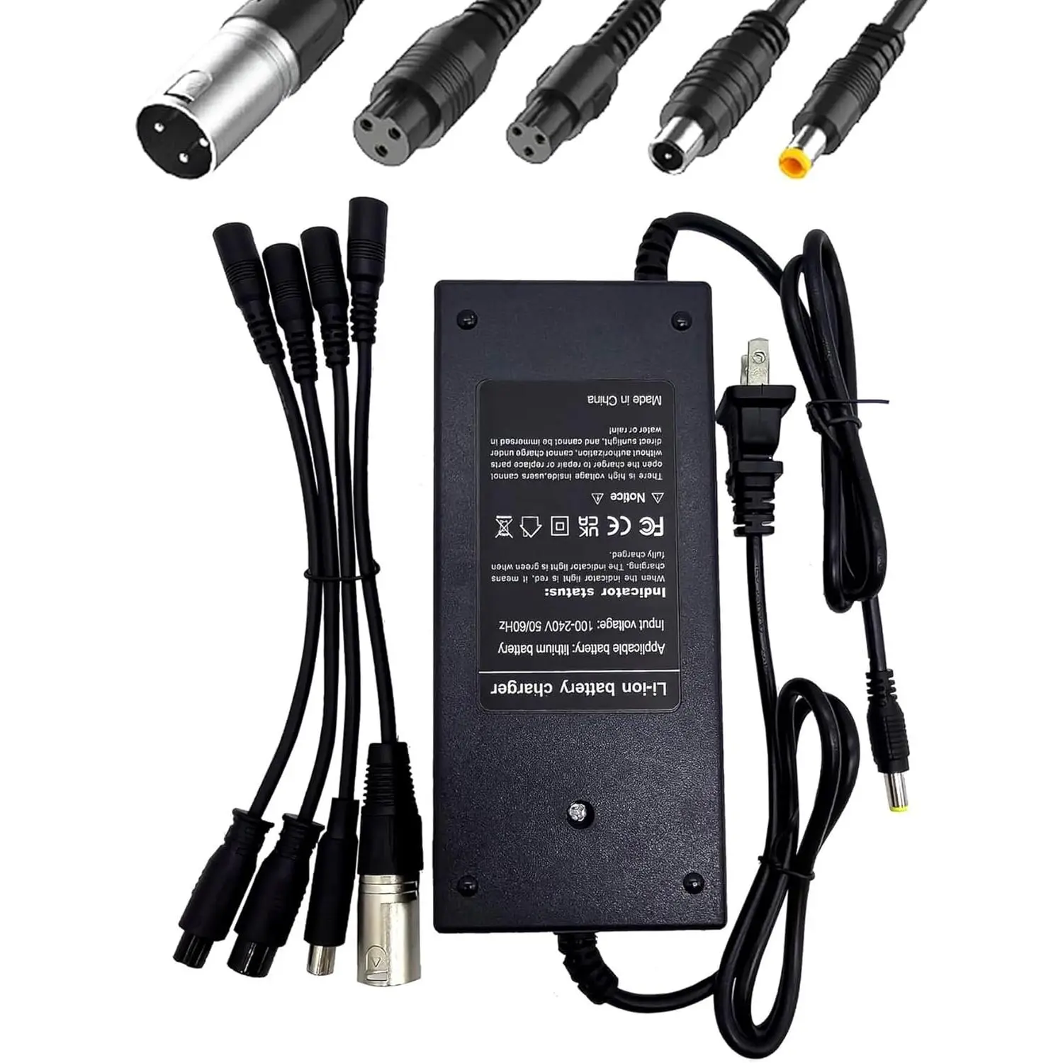 42V 2A (5 Plugs) Universal Pedicab Charger for Jetson,Gotrax,Razor,Brid,Segway, Sisigad,Hiboy,Ninebot 36V Lithium-ion Battery