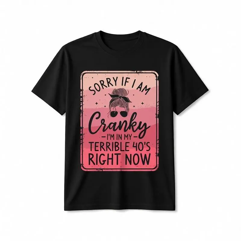 Men's "Sorry I'm Impatient" Graphic T-Shirt - Funny 40th Birthday Streetwear Shortsleeve Top, 100% Heavy Cotton Soft Round Neck Tee, Fashion, Menswear, Classic, Casual, Basic, Unisex, Slogan T-Shirts, Pure Cotton T-Shirts