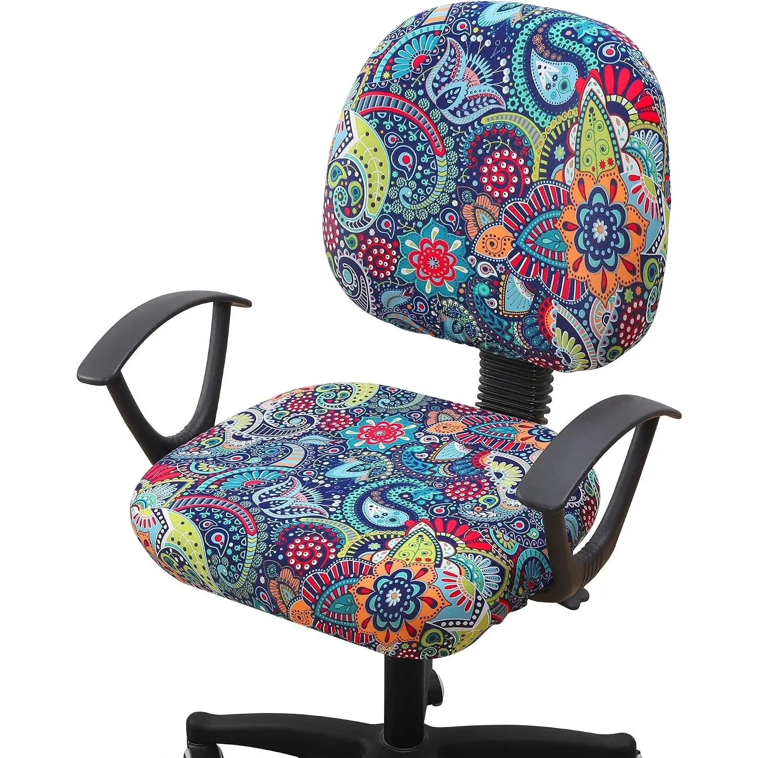 Stretch Printed Office Computer Desk Chair Covers for Seat & Backrest| Stretch Fit, Soft Washable Removable, Anti-Dust Rotating Chair Slipcovers Protector