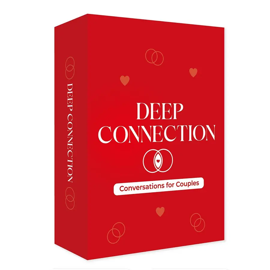 Deep Connection Dialogue Game Cards, Conversation Set, Fun Tabletop Game, Tabletop Games, 55 Meaningful Questions for Couples, Perfect for Dates, Quiet Nights, Valentine's Day, Christmas