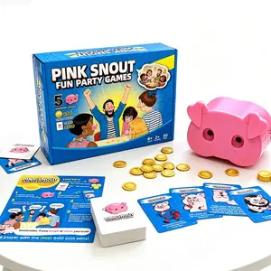 Fun Pig Nose Card Game, 150 Challenge Cards + 60 Chips, Family Board Game for Kids and Adults, Perfect for Parties and Gatherings
