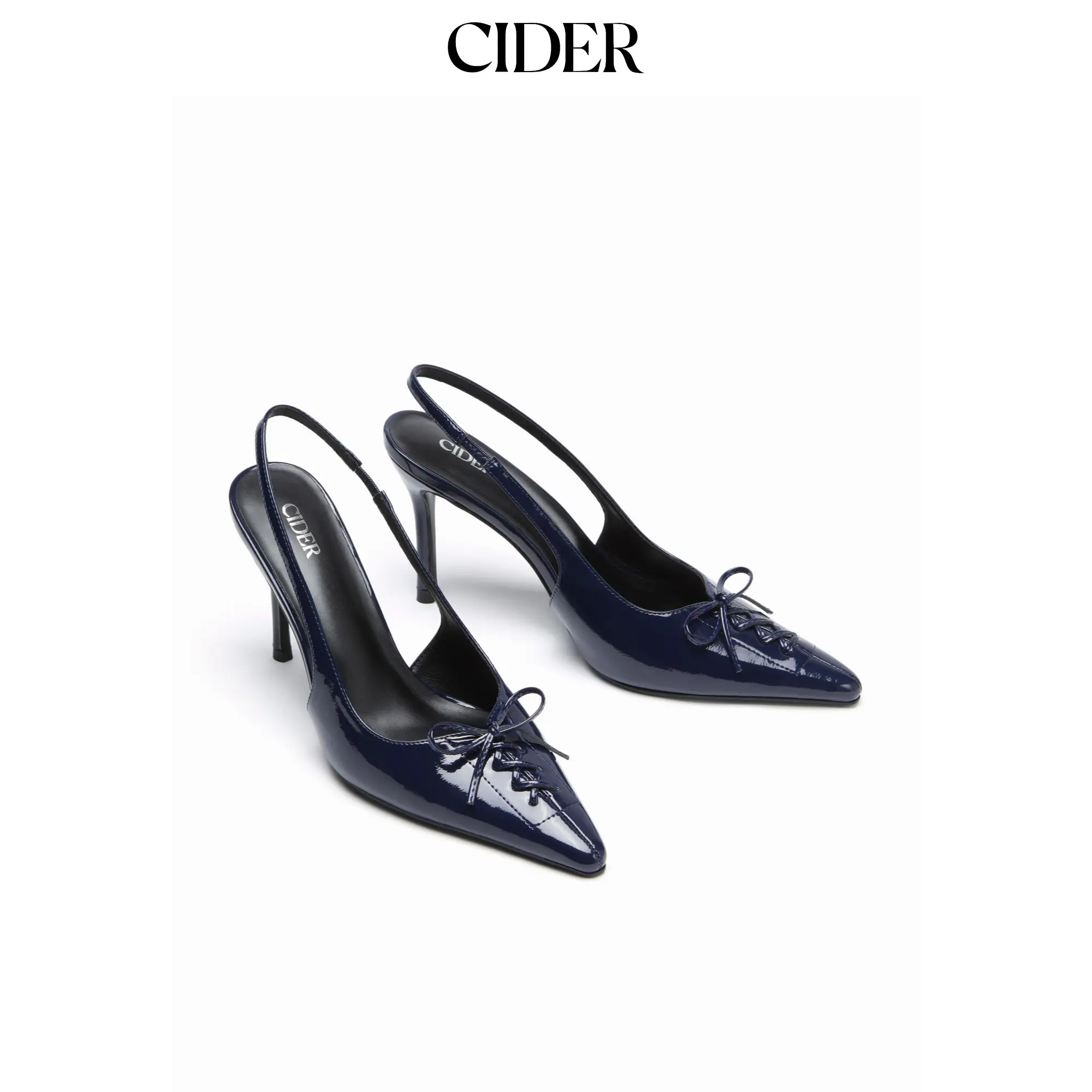 Cider BOWKNOT POINTED TOE SLINGBACK HEELS SohoChic