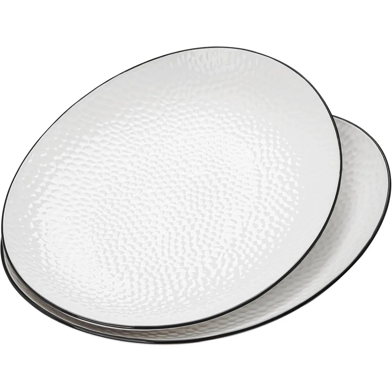 Roeveca 15" Large Serving Platter - Oval Large Serving Tray, Ceramic Serving Dish, White Platters for Serving Food, Appetizers, Entertaining, Party, Set of 2