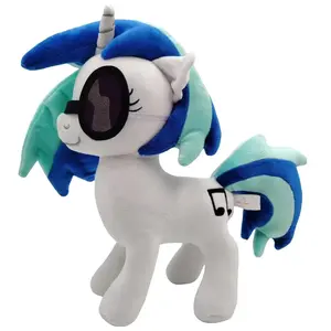 Anime DJ Pon-3/Vinyl Scratch Horse Plush Doll Stuffed Toys 30CM