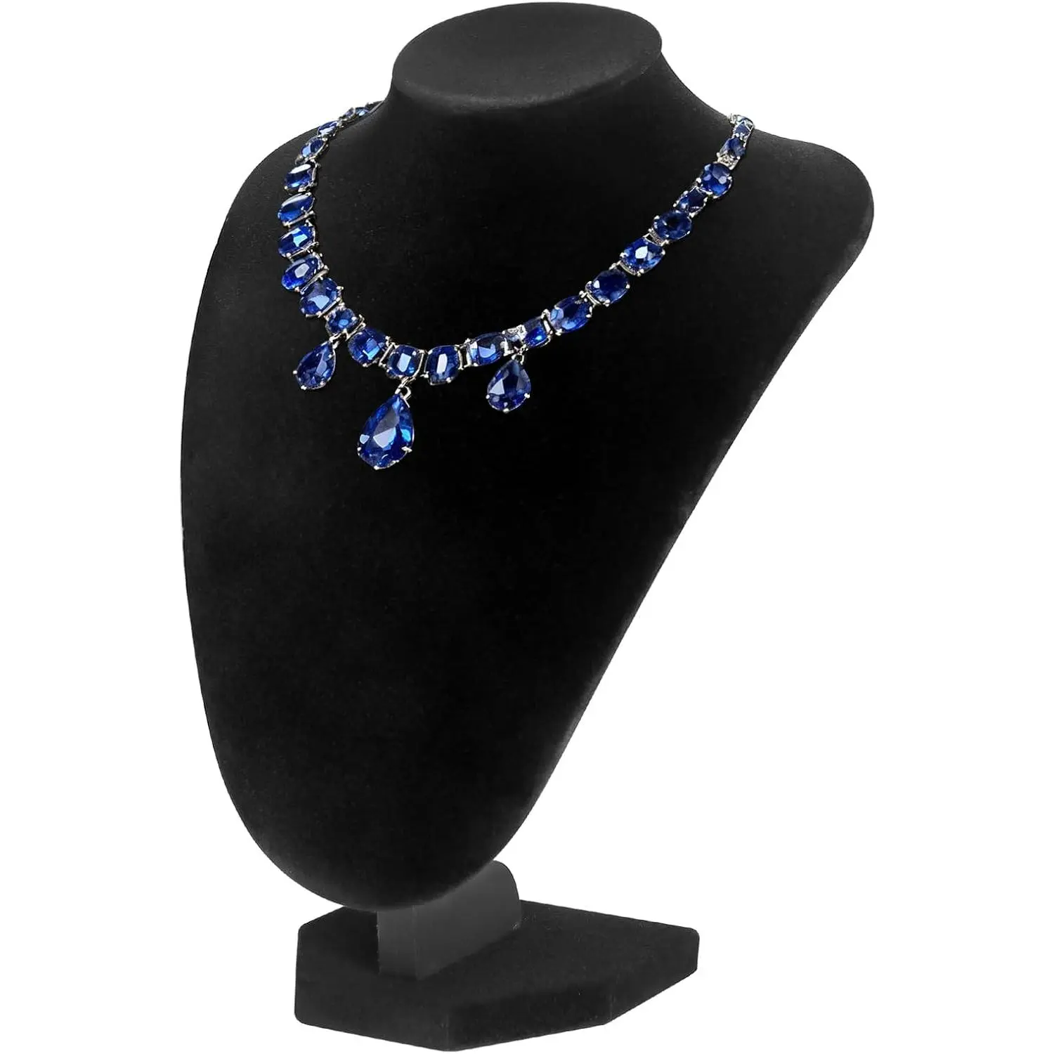 Sturdy Black Jewelry Necklace Display Stand - 9.6 Inch Bust Holder Chain Organizer for Home Organization & Storage