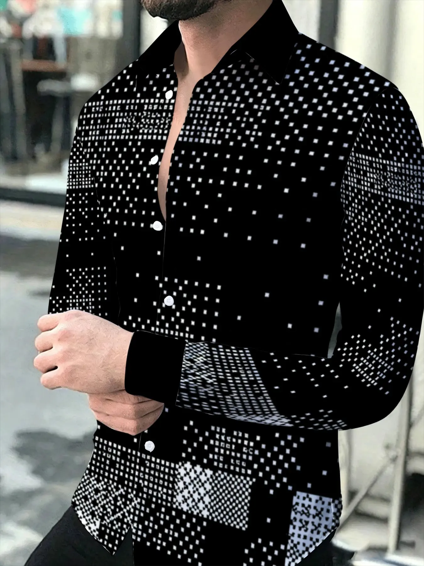 Men's Long Sleeve Shirt Lapel Button Down Slim Fit Tops For Casual Commute Party Daily Wear Comfortable All Season Versatile Fashion Shirt For Business And Leisure Stylish Male Apparel Printed Party Activewear for Everyday Wear Button Up Shirt