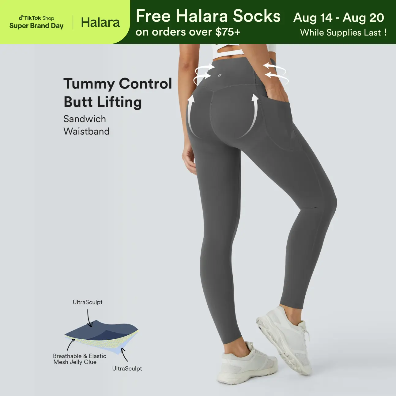 Halara UltraSculpt™ High Waisted Butt Lifting Tummy Control Pocket Shaping Workout Leggings Halara UltraSculpt™ High Waisted Butt Lifting Tummy Control Pocket Shaping Workout Leggings