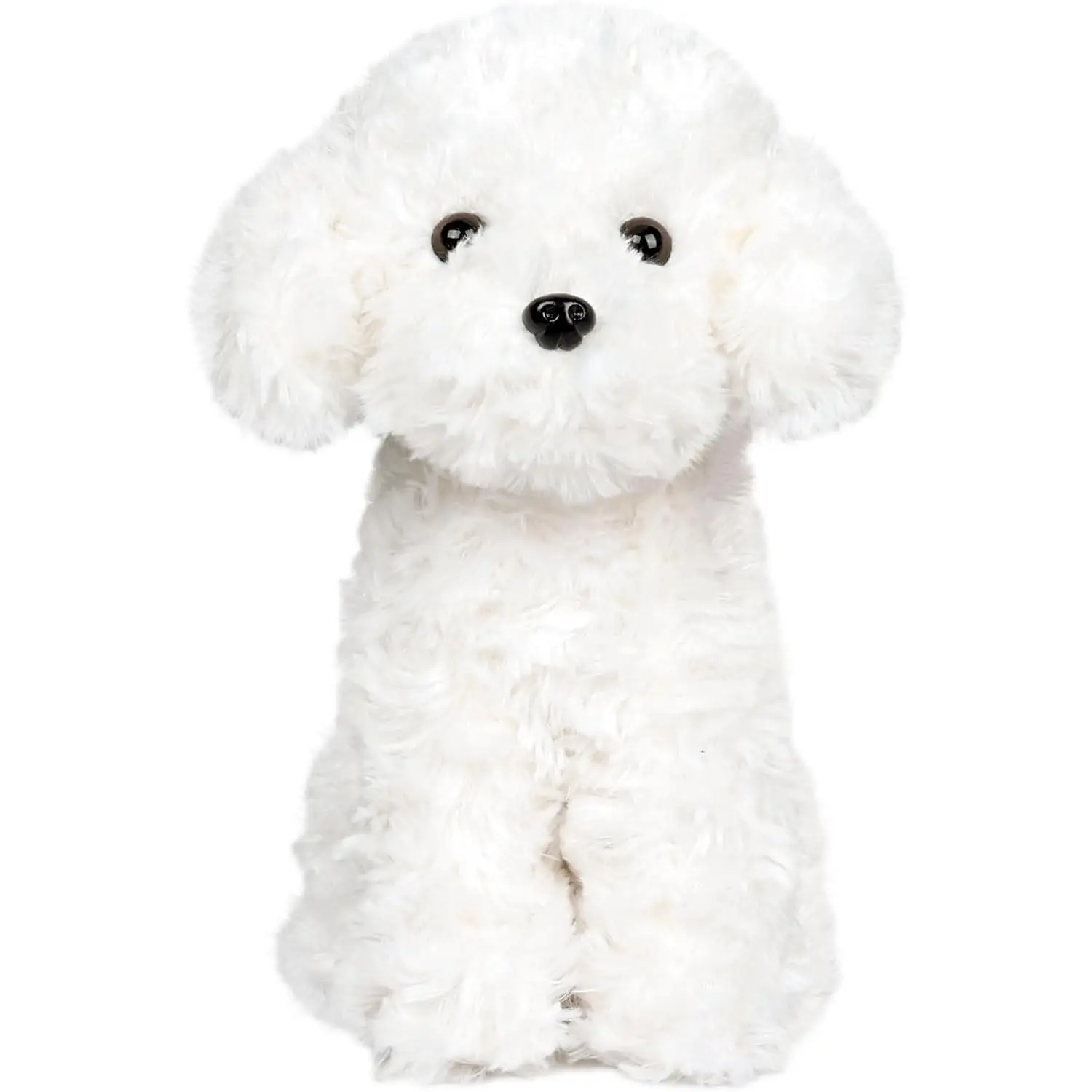 White Toy Poodle Stuffed Animal Dog Puppy - Bichon Frise Maltese Maltipoo White Labradoodle Plush Toy for Kids and Babies 12.6"