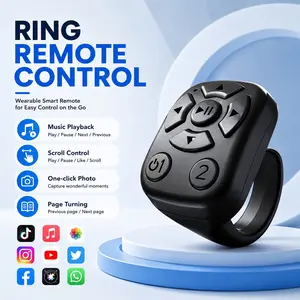 TikTok Scrolling Ring, Wireless Remote Control Page Turner for iPhone Android, Phone Video Scroller, Camera Shutter Remote for Selfies, Short Videos, E-Books and Music Control